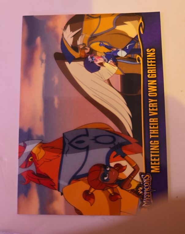 1999 Mysticons Meeting Their Very Own Griffins Bandai Card — front