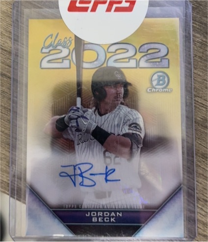 2022 Bowman Chrome Class of 2022 Auto Jordan Beck /250 — front