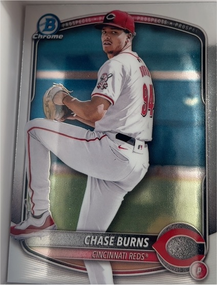 2025 Bowman Chrome Prospects #BCP-122 Chase Burns — front