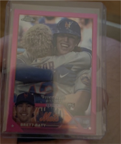2023 Topps Chrome Update #USC10 Brett Baty Rookie Debut Pink Refractor — front