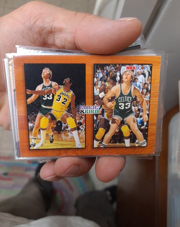 1994 Skybox NBA Hoops #MB1 Magic & Bird Magic Johnson/Larry Bird — front
