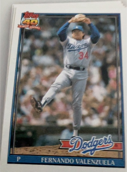 1991 Topps #80 Fernando Valenzuela — front