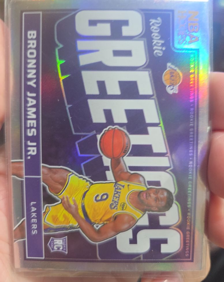 2024-25 Panini NBA Hoops #6 Bronny James Jr. Rookie Greetings — front