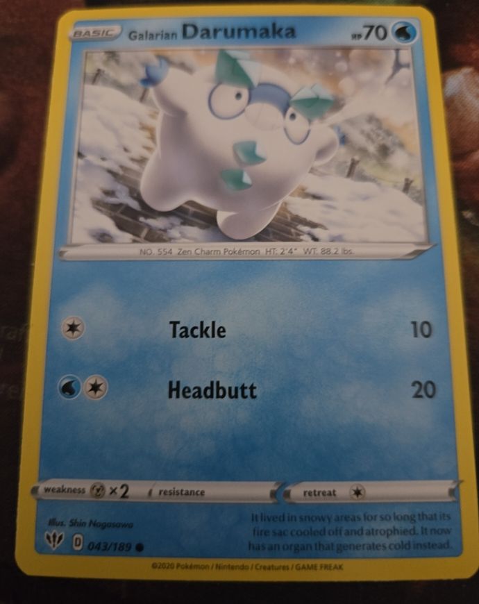 2020 Pokémon Darkness Ablaze #043 Galarian Darumaka — front