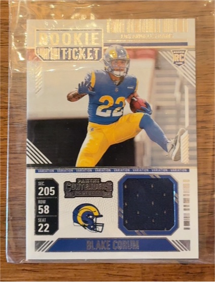 2024 Panini Contenders Rookie Ticket Patch #RTS-BCM Blake Corum — front