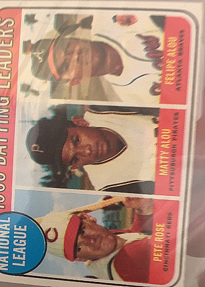1968 Topps #600 National League Batting Leaders Felipe Alou Matty Alou Pete Rose — front
