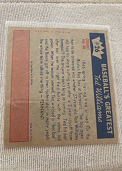 1959 Fleer #26 Ted Williams — front