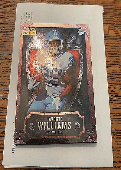 2021 Wild Card Matte Weekend Warriors #MWW-8 Javonte Williams — front