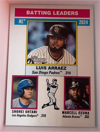 2024 Topps Heritage #191 Luis Arraez NL Batting Leaders — front