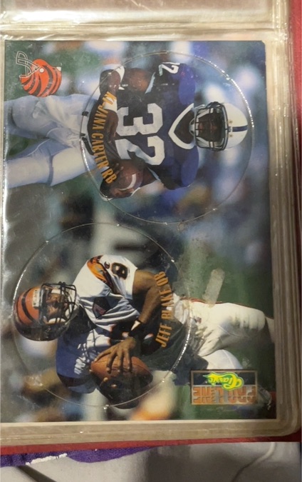 1995 Pro Line Pogs #C-10 Jeff Blake / Ki-Jana Carter — front