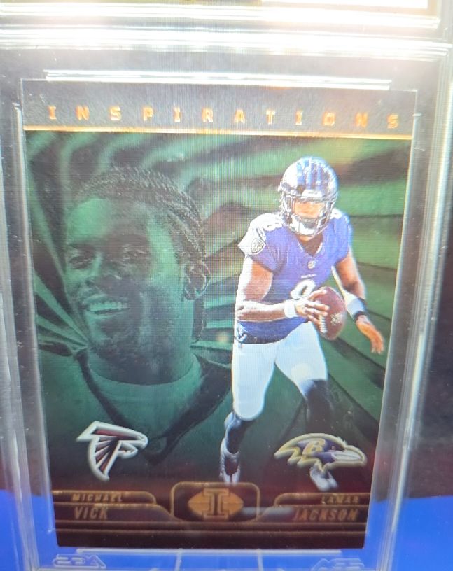 2023 Panini Inspirations #1 Michael Vick/Lamar Jackson — front
