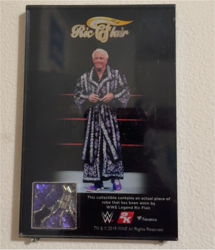 2018 Fanatics WWE Ric Flair Ring Worn Robe Swatch Relic Plaque — front