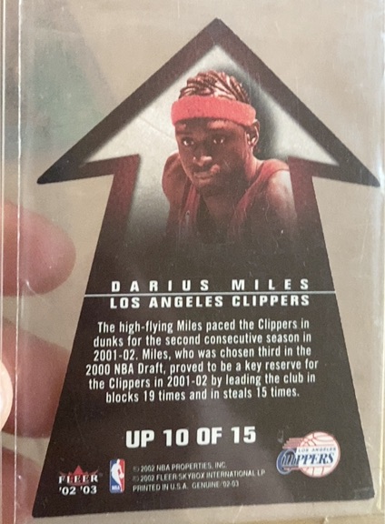 2002-03 Fleer Genuine On The Up #UP10 Darius Miles — front