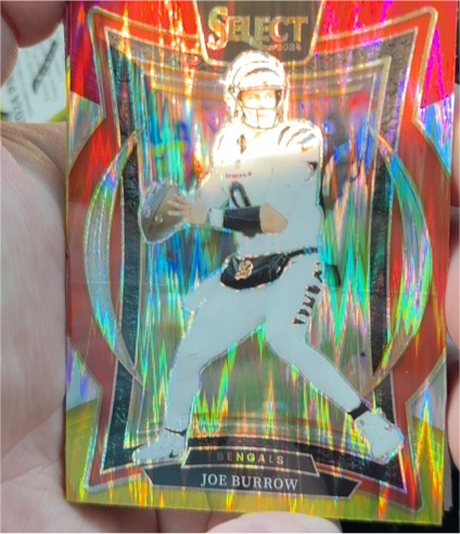 2024 Panini Select #39 Joe Burrow Red & Blue Prizm Shock Concourse — front