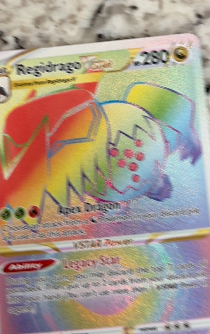 2022 Pokémon Silver Tempest #201 Regidrago VSTAR Rainbow Secret Rare — front