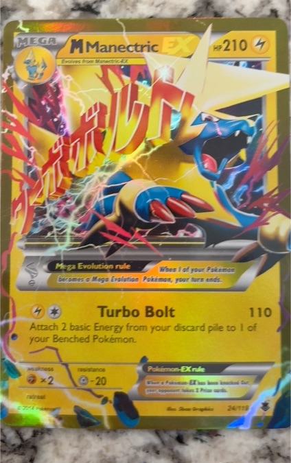 2014 Pokémon XY Phantom Forces #24 M Manectric EX — front