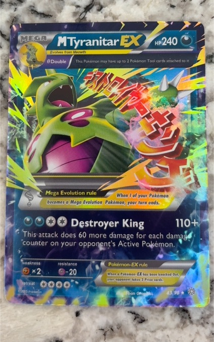 2015 Pokémon TCG Ancient Origins #43 Mega Tyranitar EX — front