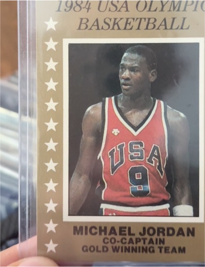 1984 USA Olympic Basketball Michael Jordan Co-Captain Gold Winning Team — front