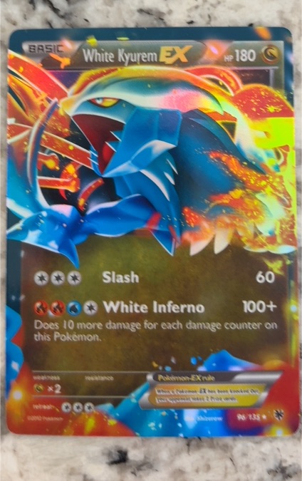 2013 Pokémon Black & White Plasma Storm #96 White Kyurem EX — front