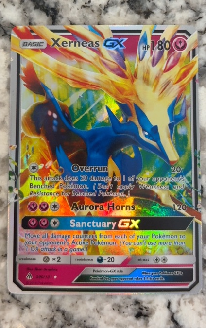 2018 Pokémon Sun & Moon Forbidden Light #90 Xerneas GX — front
