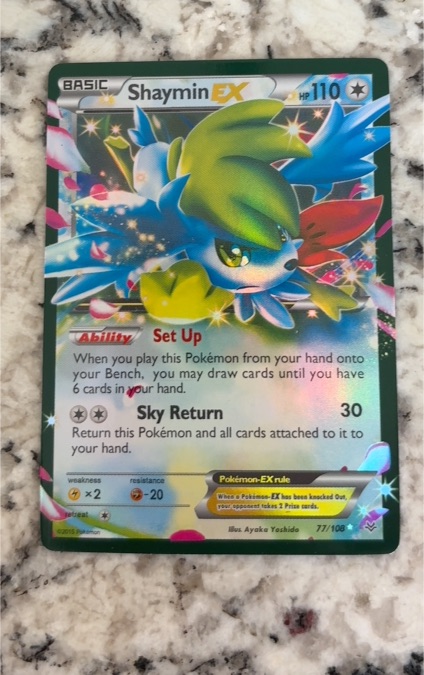 2015 Pokémon XY Roaring Skies #77 Shaymin EX — front