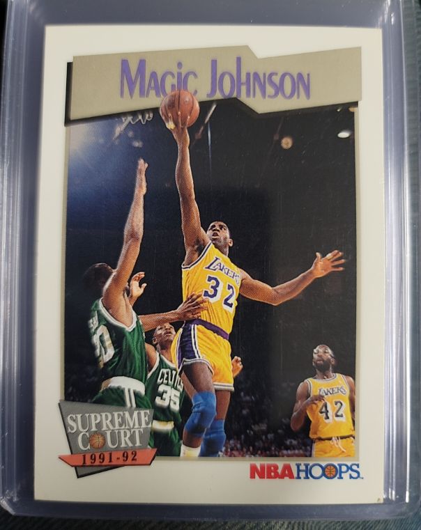 1991-92 NBA Hoops Supreme Court #473 Magic Johnson — front