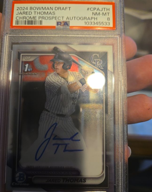 2024 Bowman Draft #CPAJTH Jared Thomas Chrome Prospect Autograph — front
