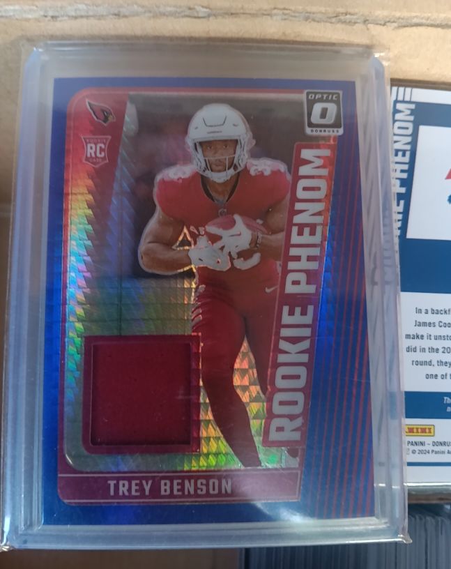 2024 Panini Donruss Optic #RPB-TBN Trey Benson Rookie Phenoms Blue Hyper Prizm — front