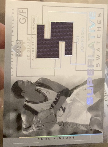 2003 Upper Deck Glass Superlative Swatches #SS-JJ Joe Johnson — front
