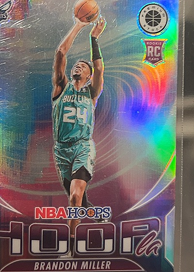 2023-24 Panini NBA Hoops Premium Stock Hoopla #3 Brandon Miller — front