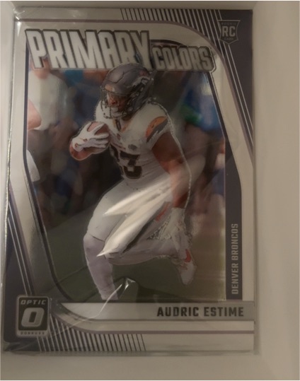 2024 Donruss Optic Football Primary Colors Audric Estime #12 Denver Broncos RC — front