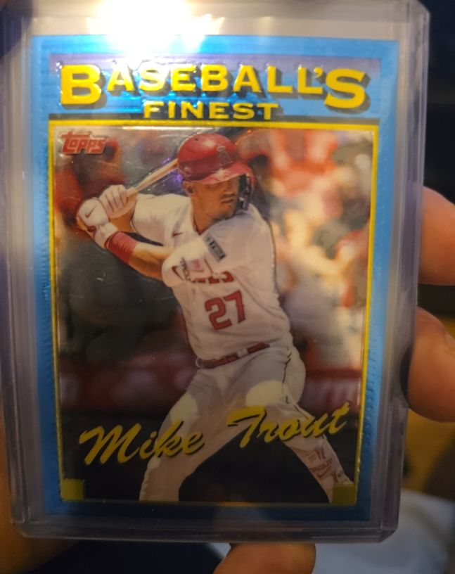 2024 Topps Finest #93-8 Mike Trout 1993 Prototype Baseball's Finest Blue — front