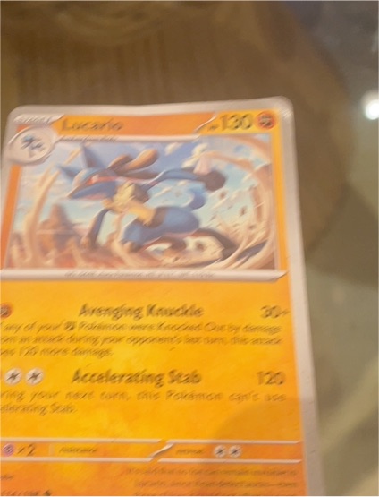 2023 Pokémon TCG Scarlet & Violet Base Set #114 Lucario — front