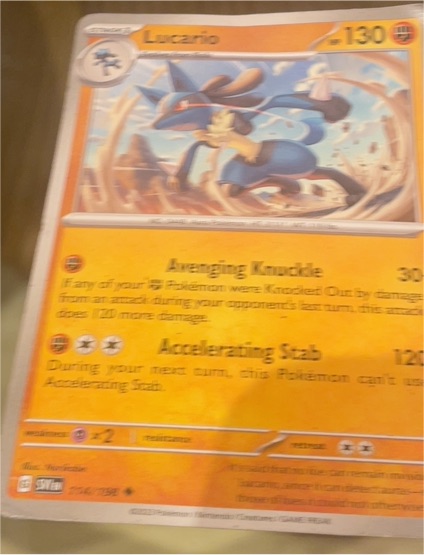2023 Pokémon Scarlet & Violet #114 Lucario — front