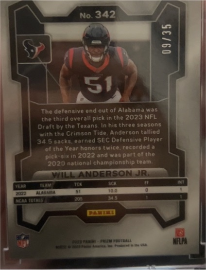 2023 Panini Prizm #342 Will Anderson Jr. — front