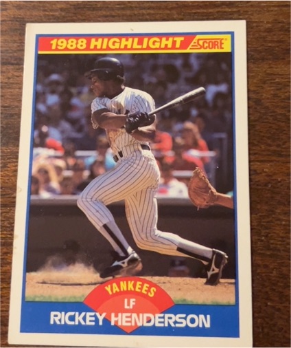1988 Score #657 Rickey Henderson Highlight — front