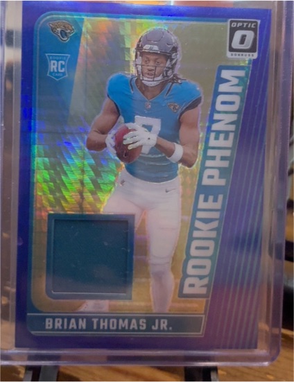 2024 Panini Donruss Optic #RPB-BTJ Brian Thomas Jr. Rookie Phenom Blue Hyper — front