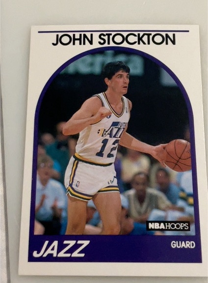 1989-90 Hoops #140 John Stockton Utah Jazz — front
