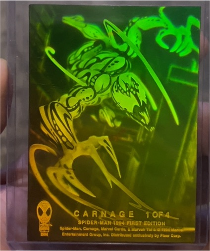 1994 Fleer Amazing Spider-Man Hologram #1 Carnage — front