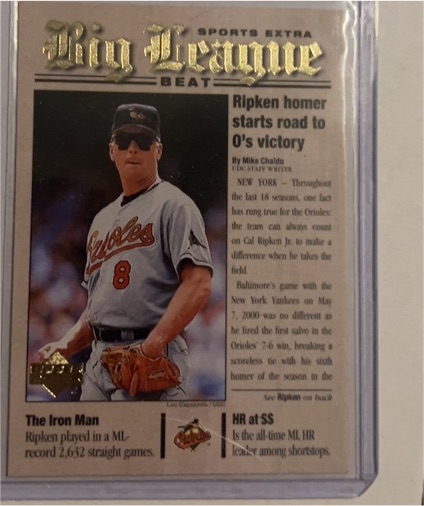 2001 Upper Deck Big League Beat #BB8 Cal Ripken Jr. — front