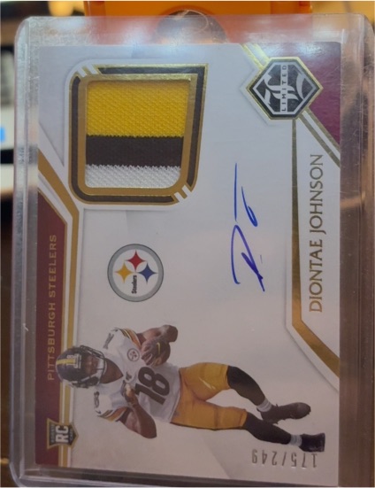 2019 Panini Limited #128 Diontae Johnson Rookie Patch Autograph — front