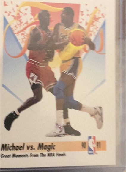 1991-92 Skybox #333 Michael Jordan vs Magic Johnson — front