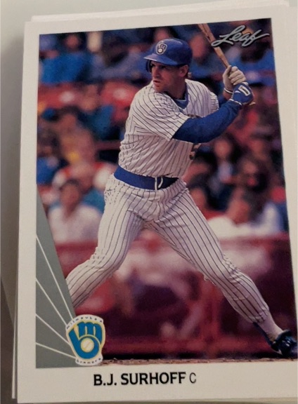 1990 Leaf #290 B.J. Surhoff Milwaukee Brewers — front