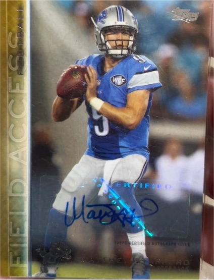 2010 Topps Field Access Football #FA-MAS Matthew Stafford — front