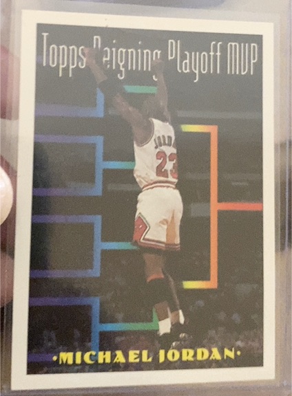 1991 Topps Reigning Playoff MVP #TP-1 Michael Jordan — front