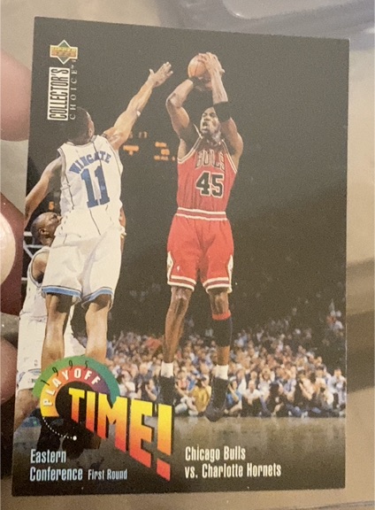 1995 Upper Deck Collector's Choice Playoff Time! #PT1 Michael Jordan — front
