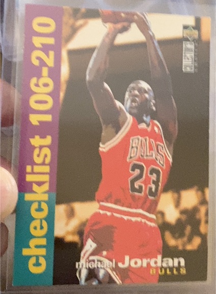 1991 Fleer Michael Jordan Checklist 106-210 — front