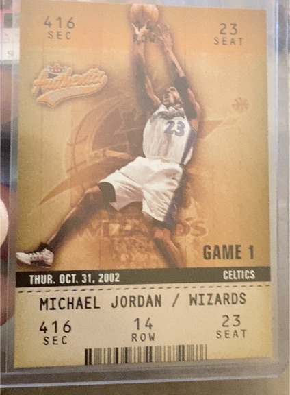 2002 Authentic #416 Michael Jordan Game 1 Ticket — front