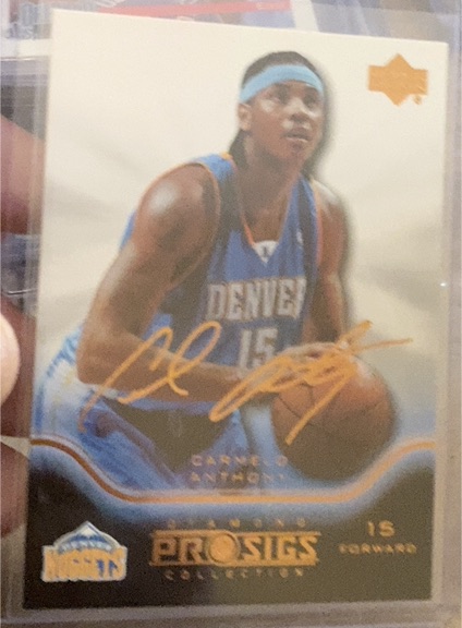 2003 Upper Deck Pro Sigs #15 Carmelo Anthony — front