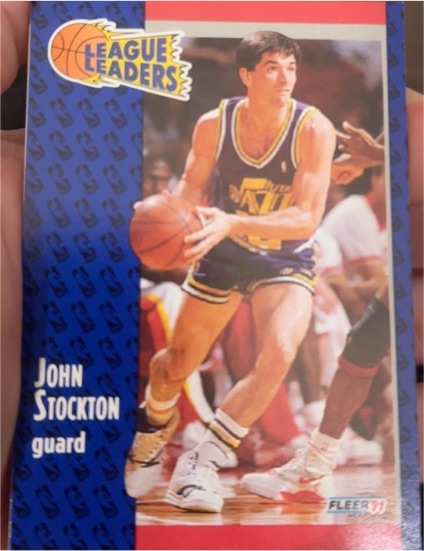 1991 Fleer #91 John Stockton — front